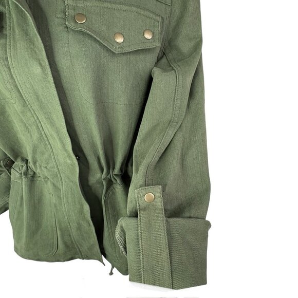 Two Penny Lane Maxwell Field Jacket Olive Green Women’s S Army Style Grunge Hip - Picture 8 of 16